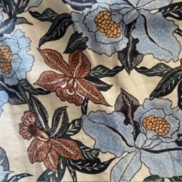 NWT Old Navy Halter Neck Blue Floral Linen Blend Short Romper Large - Picture 4 of 5